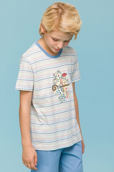 Woody 10-16 χρονών Boy's Pijamas-pss - 920-Sea Themed Striped Blue
