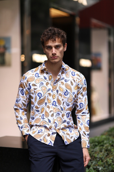 PASSERO Сlim Fit сорочка з цифровим принтом