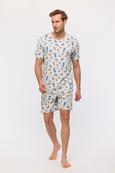 Woody Ανδρικές πιτζάμες-pza - 923-seahorse Printed Blue