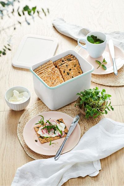 Tchibo Enamel Crispbread Jar, White