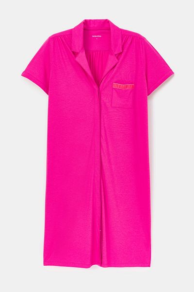 Woody Φόρεμα με γιακά με κουμπιά-Xdh - 371-Fuchsia