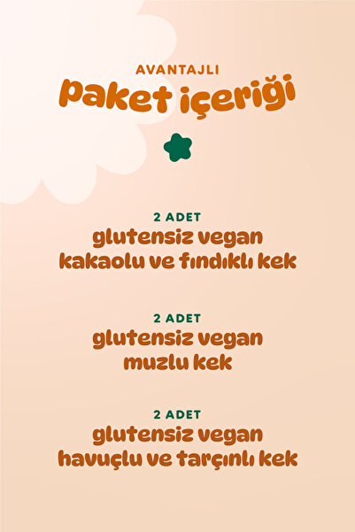 Humm Organic Organik Glutensiz Vegan Kek Atıştırmalık Paketi - 6 adet (3 çeşit)