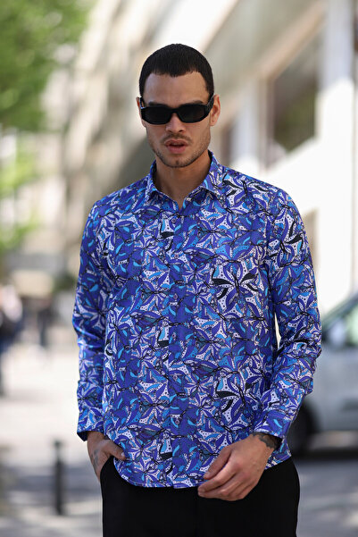 PASSERO Slim Fit Digital Printed Shirt