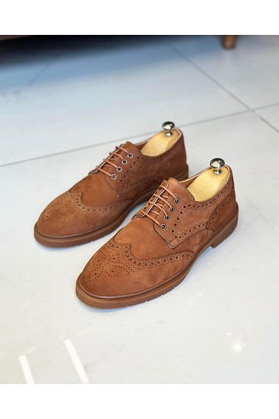 TerziAdemAltun Ανδρικά παπούτσια από φυσικό δέρμα nubuck εσωτερικού εξωτερικού ιταλικού στυλ T11227