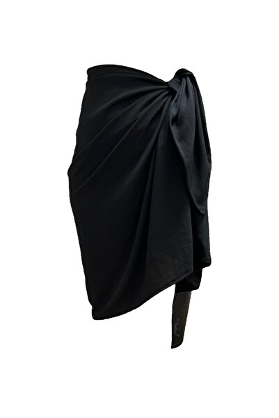 BF Bikini Fashion ΑΝΤΙΓΡΑΦΗ - Γυναικεία μαύρη φούστα παραλίας με γραβάτα Pareo χωρίς εσώρουχα 78*150