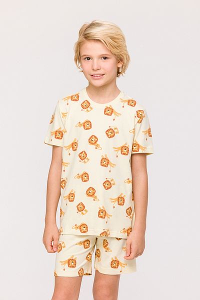 Woody 2-8 Years Old Boy Pajamas-Pza - 913-Lion Printed Ecru