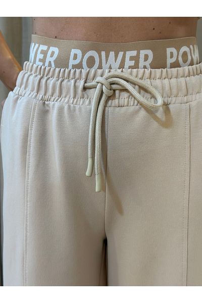 POODLE Slogan Detailed Jogger Pants with Elastic Waist