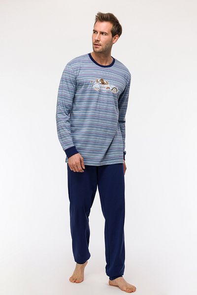 Woody Plc Men's Pajamas - 961 Striped Blue