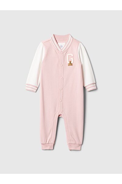 GAP Bebek Pembe Brannan Bear İşlemeli Varsity Gap Logo Tulum