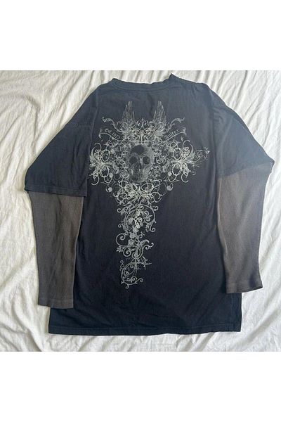 Gofeel Λεπτό φούτερ Cross Skull Cyber Grunge