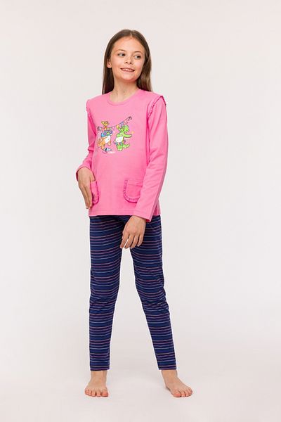 Woody 2-8 Years Girl Pink Pajamas - 453-plg