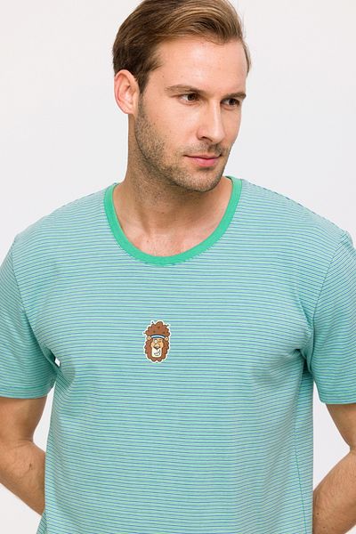 Woody Ανδρικές πιτζάμες-Pza - 911-Lion Themed Striped Blue