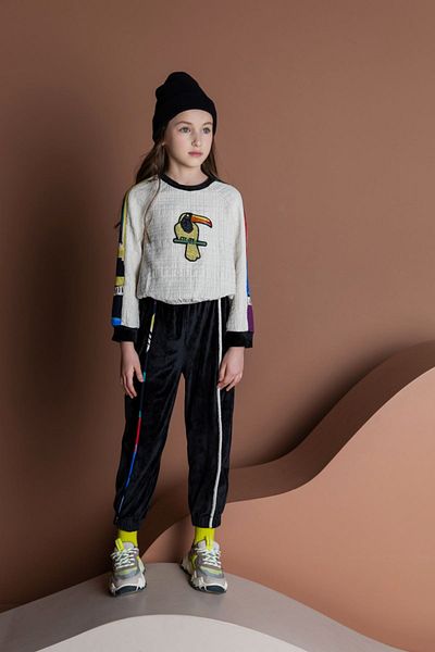 HAUSEkids Κοστούμι αθλητικής φόρμας για κορίτσια 4-12 ετών Parrot Figure - Μαύρο