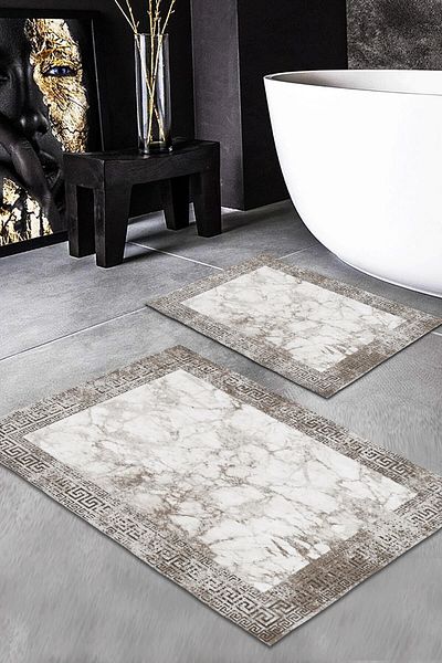 Evmila Set de covoare din 2 piese cu model modern (60x100/40x60) Set de covoare de baie