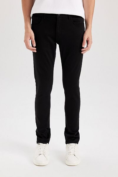 DeFacto Pedro Slim Fit Skinny Fit Κανονική μέση στενή πόδι Μαύρο τζιν παντελόνι S2711az24au
