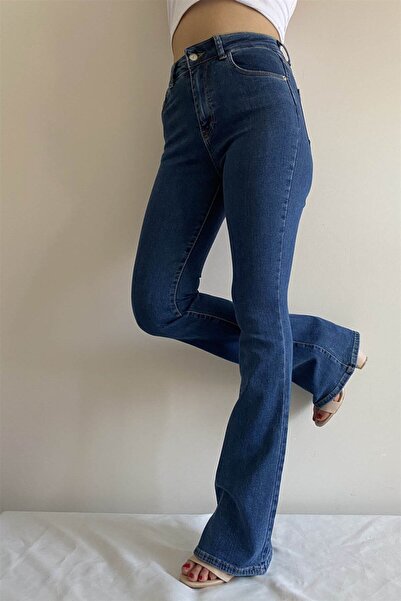 İstangül Butik Full Likra İspanyol Paça Jean
