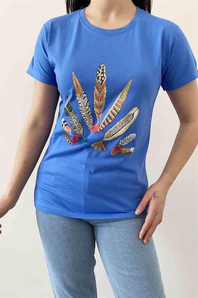 İstangül Butik Tricou cu design indian cu decolteu