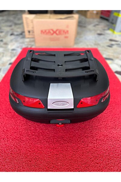 Maxem 45 Litre Motosiklet Sırtlıklı+Ped Full Topcase Çanta Siyah
