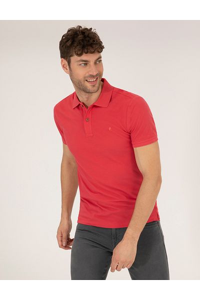 Pierre Cardin Κόκκινο μπλουζάκι με λαιμόκοψη Polo Basic 50262660-VR030
