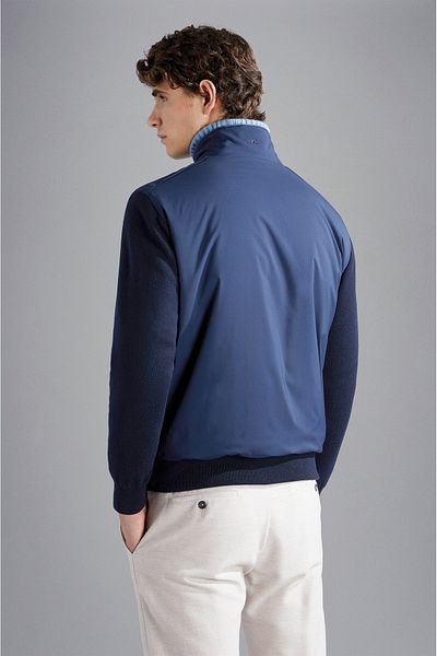 PAUL&SHARK Men's Zipper Closure Stand Collar Long Sleeve Blue Sweater 14311205 -050