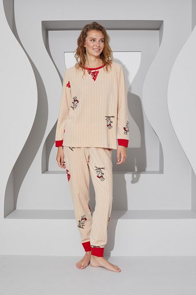Siyah İnci Σετ πιτζάμες κρέμα Bottom-Top Fleece 24223067