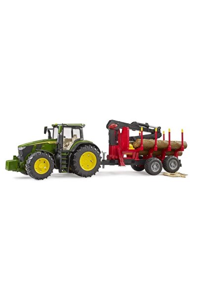 Genel Markalar Bruder John Deere 7R 350 Traktör& Kütük Taşıma Römorku BR03154