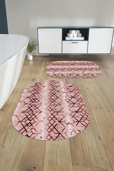 Napoli Home Set de scaune pentru toaletă cu covoraș de baie oval, lavabil, an...