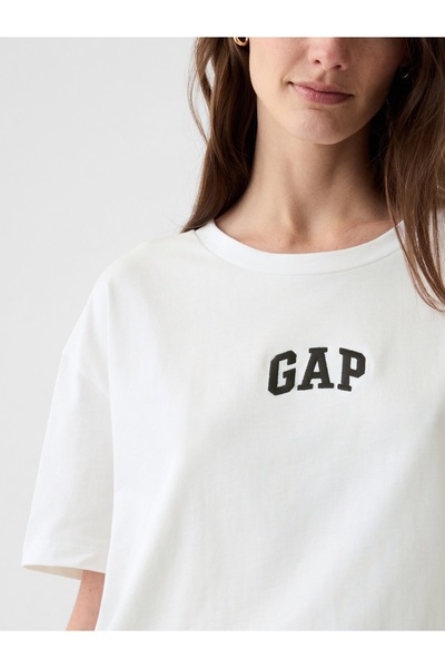 GAP Kadın Beyaz Arch Logo T-Shirt