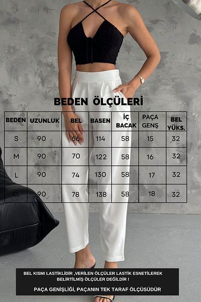 İstangül Butik Balloon Sleeve Back Elastic Trousers