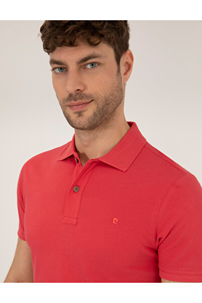 Pierre Cardin Red Slim Fit Polo Neck Basic T-Shirt 50262660 -Vr030
