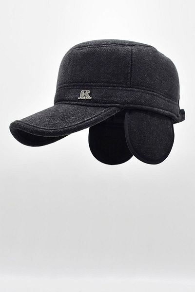 Külah Winter Ear Cap Hat Flat Cap Gray
