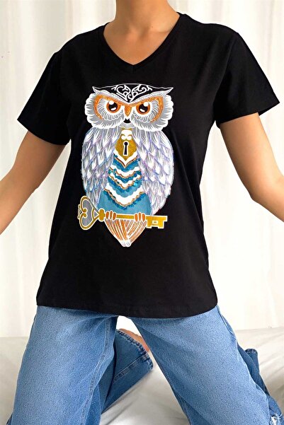 İstangül Butik T-Shirt με σχέδιο κουκουβάγιας