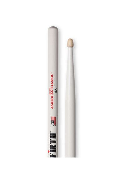 VIC FIRTH Vicfirth V5AW Med Drumsticks - Pair Hickory/Wood White, 0.565"x16", Hickory Wood White