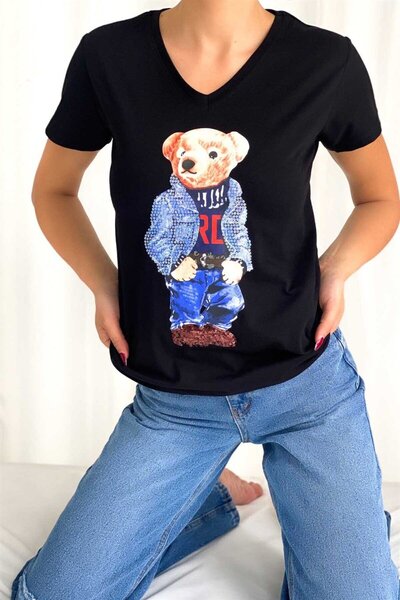 İstangül Butik Tricou cu design cu urs drăguț