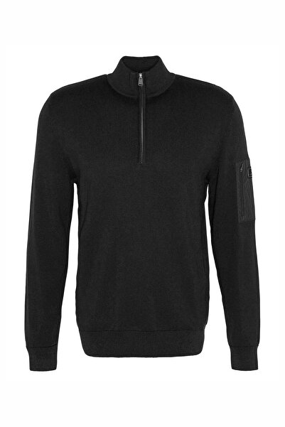 Barbour B.Intl Blades Pamuklu Yarım Fermuarlı Kazak BK11 Black