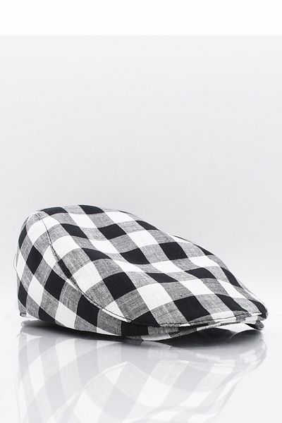 Külah Men's Black Plaid Beanies Summer Flat Cap Hat