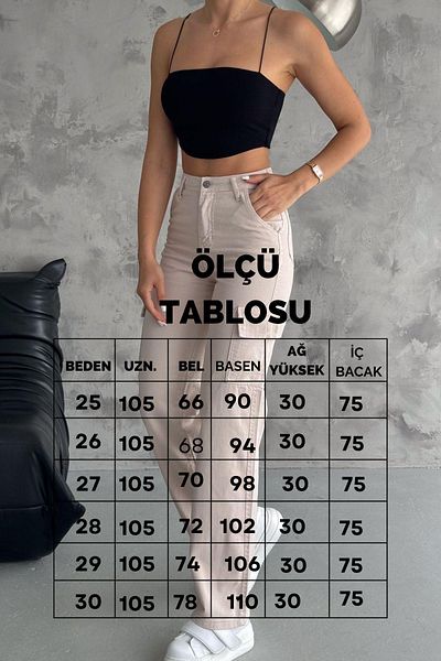 İstangül Butik High Waist Cargo Pocket Pants
