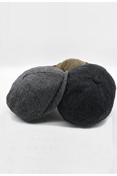 Külah Men's British Style Wool Hat K.Gray Cap