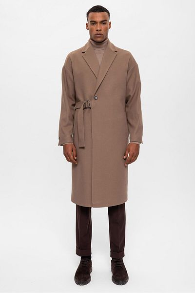 Antioch Men's Oversize Mink Belted Coat