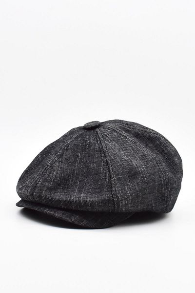 Külah Men's 8 Pieces Cotton Newsboy British Cap Hat Black