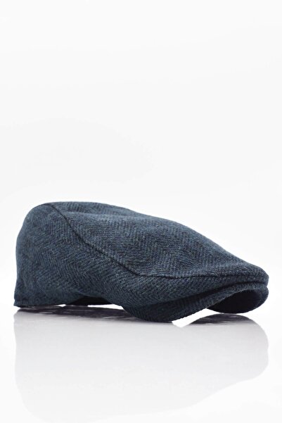 Külah قبعة صوف رجالية من Heritage Winter Cap Flat Cap - أزرق داكن