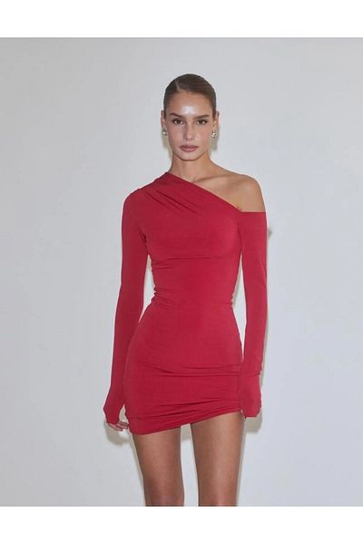 alenmoda Rochie de damă Sandy cu umăr deschis