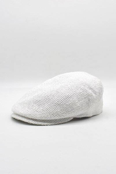 Külah Men's White London Hat Summer Sack Woven Sports Cap