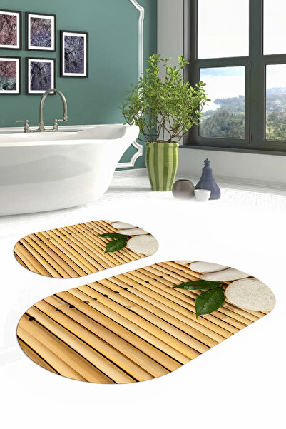 Napoli Home Set de scaune pentru toaletă cu covoraș de baie oval, lavabil, im...