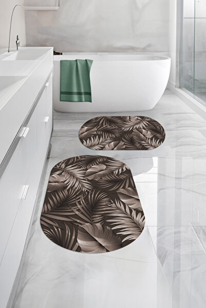 Napoli Home Set de toaletă pentru baie ovală, lavabilă digitală, cu model de ...