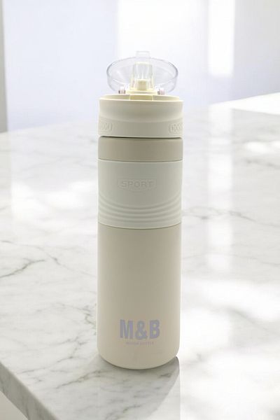 M&B WATER BOTTLE Esta 550 ml Stainless Steel Thermos with Straw - Daily Sports Outdoor Camping Hot Cold Leakproof Flask