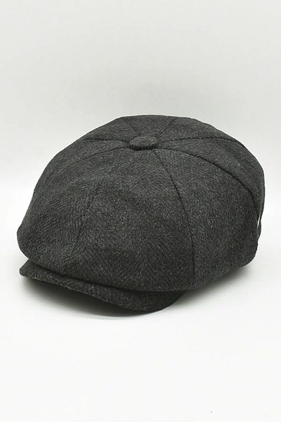Külah Men's Wool Hat Cap Gotham Newsboy Cap-black