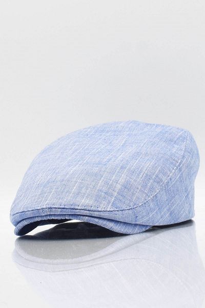 Külah Men's Plain Cotton Blue Flat Cap Beanies