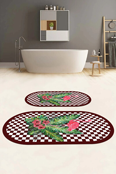 Napoli Home Set de scaune pentru toaletă cu covoraș de baie oval, lavabil, an...