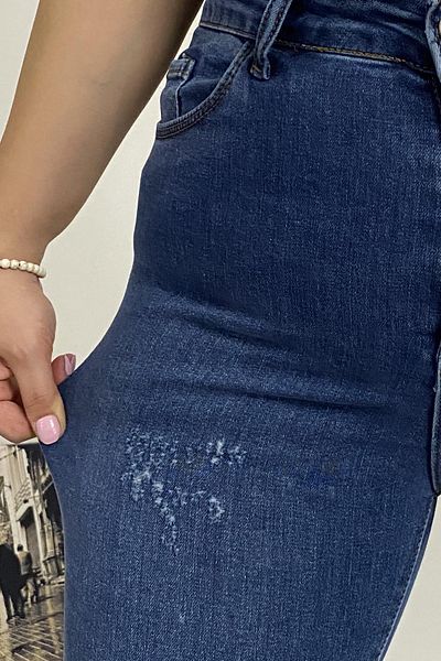 İstangül Butik Jean de mărime mare cu broderie cu piatră de lycra